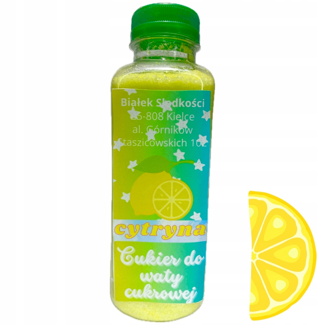 Cukier do produkcji Waty Cukrowej Smak Cytryna 340g