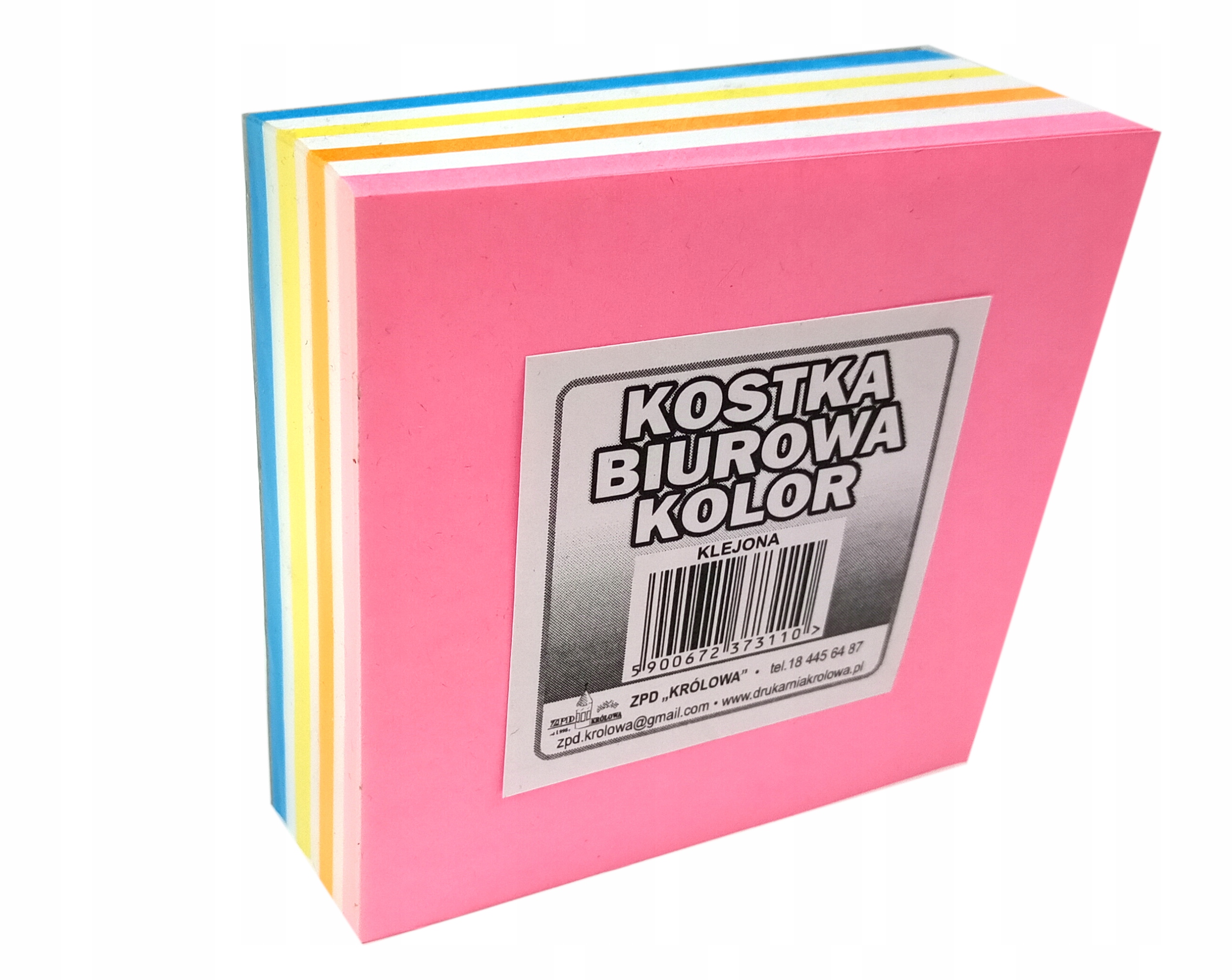 KOSTKA BIUROWA KOLOROWA NIEKLEJONA NOTES KARTECZK KOLOROWE 8,5 x 8,5 x 3,5