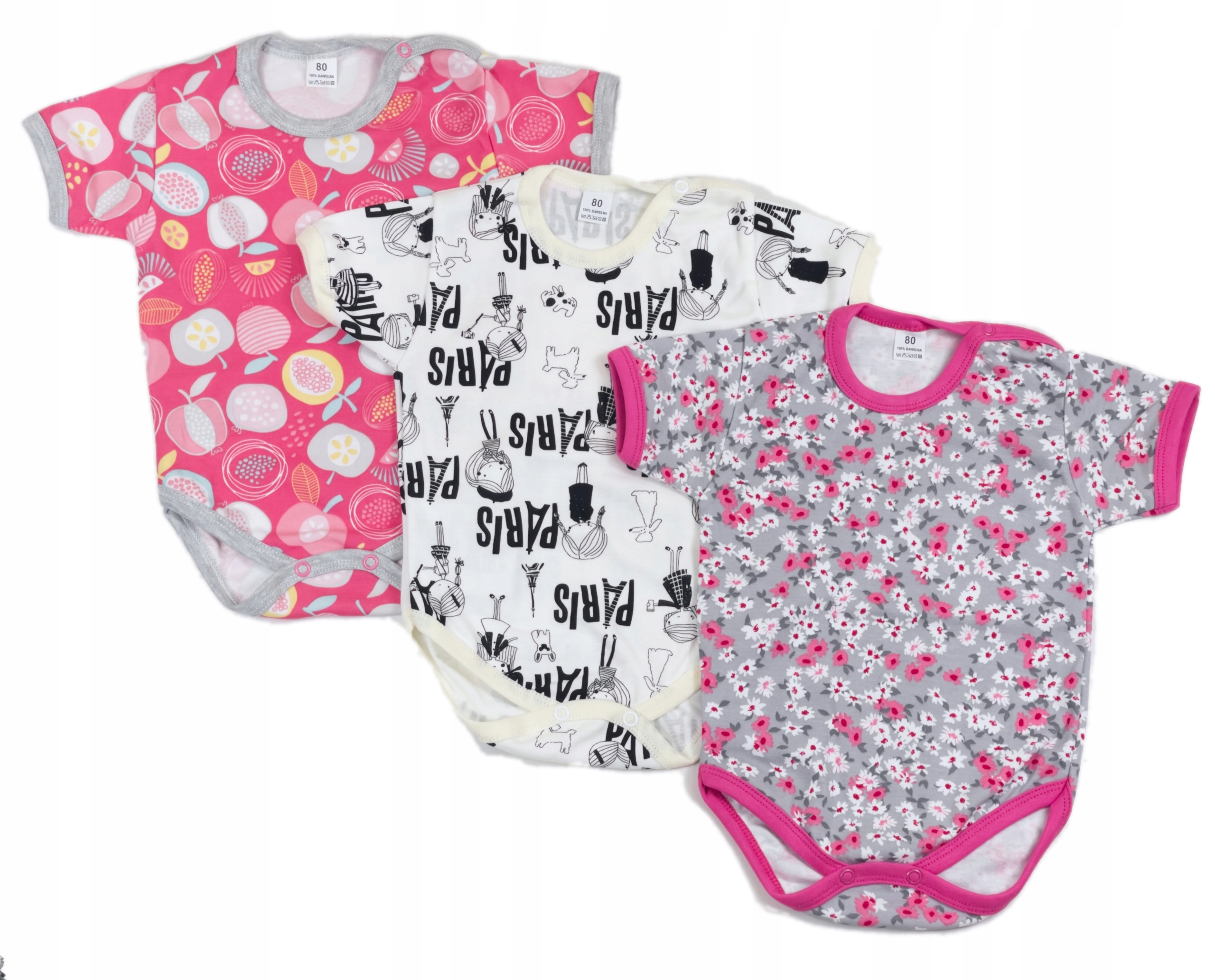 

Body niemowlęce krótki rękaw dziecięce 3-pack 56