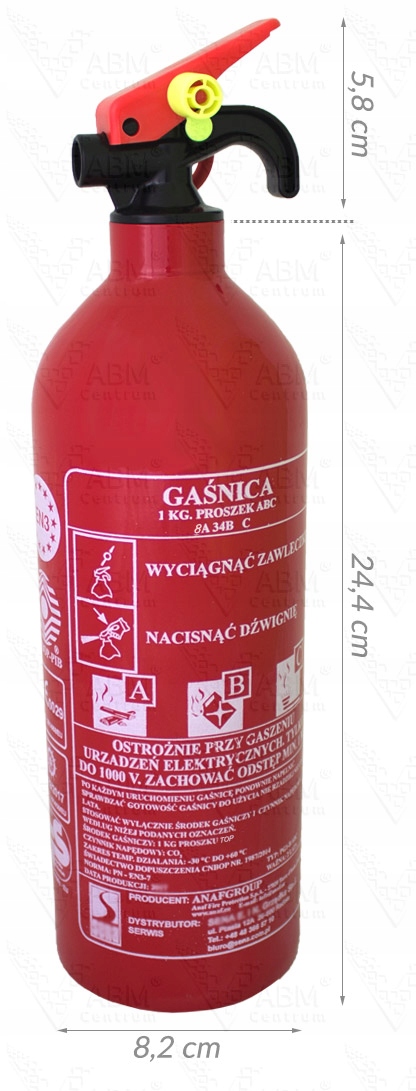 ZESTAW ETUI GAŚNICA 1kg ROK 2025 TRÓJKĄT KAMIZELKA L ŻÓŁTA Stan opakowania oryginalne