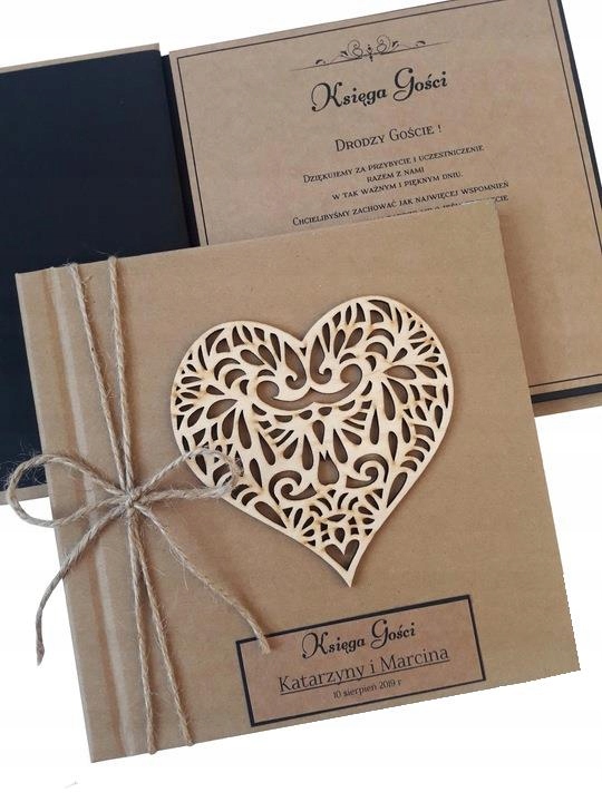 

Księga Gości Rustykalna białe/czarne kartki 100str