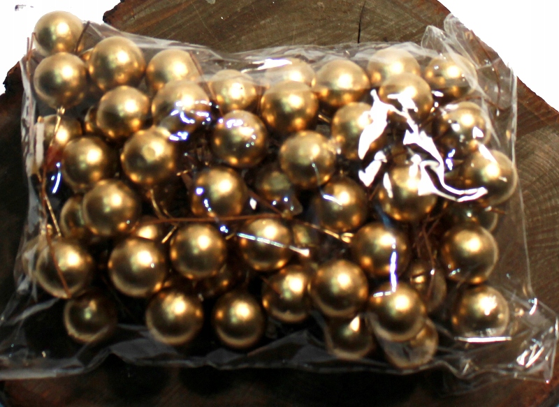 

Kule Owoce Bombki Na Piku Złote 2cm/72szt K03