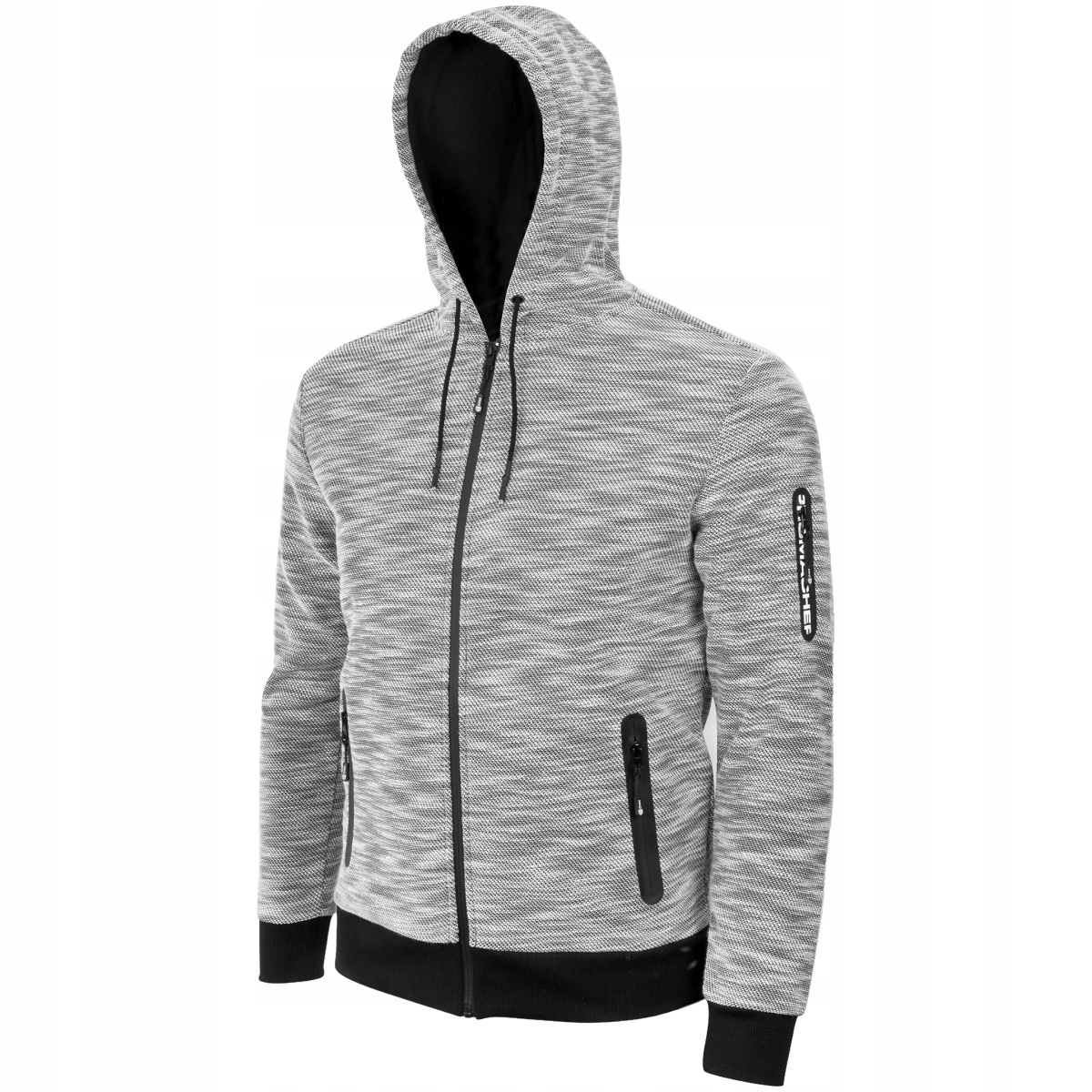 Mikina Chortos Sweatshirt Grey s kapucí a kapsami, 100% polyester