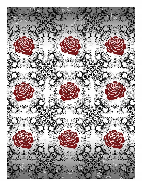 Fototapeta Červené a černobílé růže vinyl 184x254 elegantní vzor lepidlo