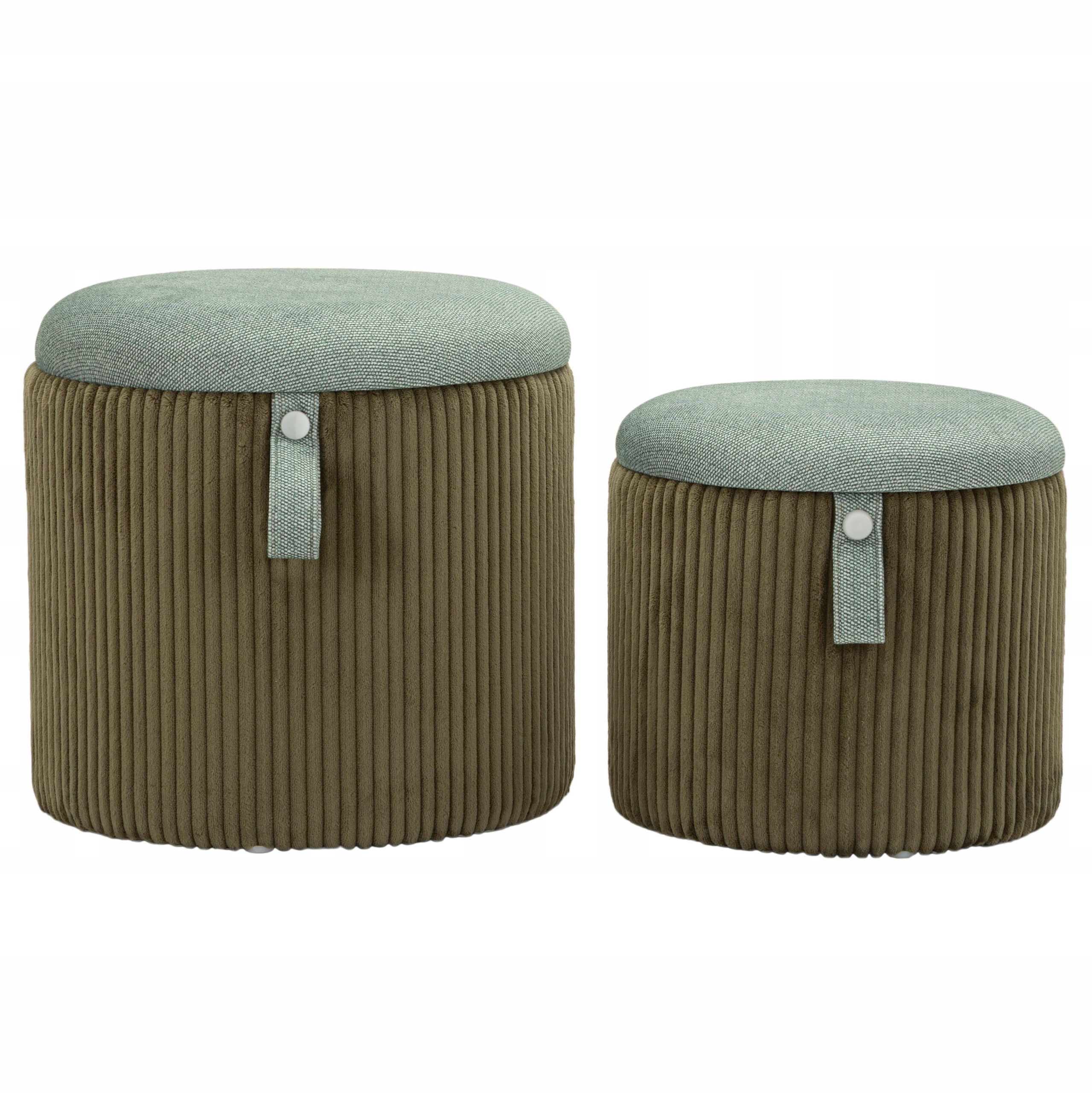 Vankúše S Úložným Priestorom Polyester Zelené Ø 38 CM Ø 32 CM 2 Ks
