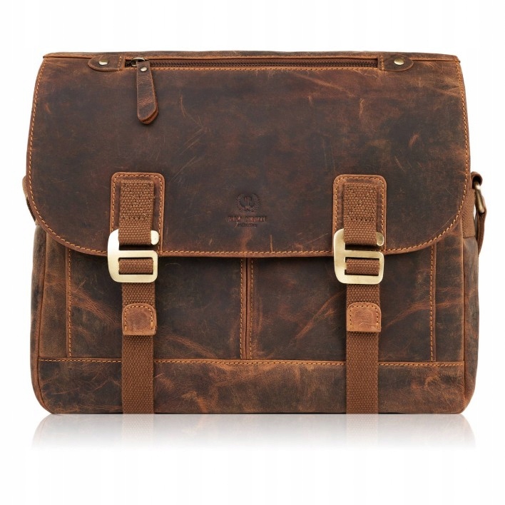 Torba męska na ramię skórzana brąz Paolo Peruzzi Autoryzowany dystrybutor