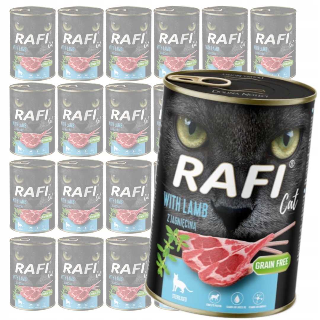 Rafi Cat Adult 24x400g Vlhké Krmivo pro sterilizované kočky s jehněčím masem