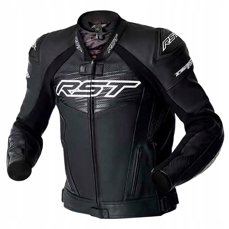 Kožená motocyklová bunda Rst Tractech Evo D3O Black White M