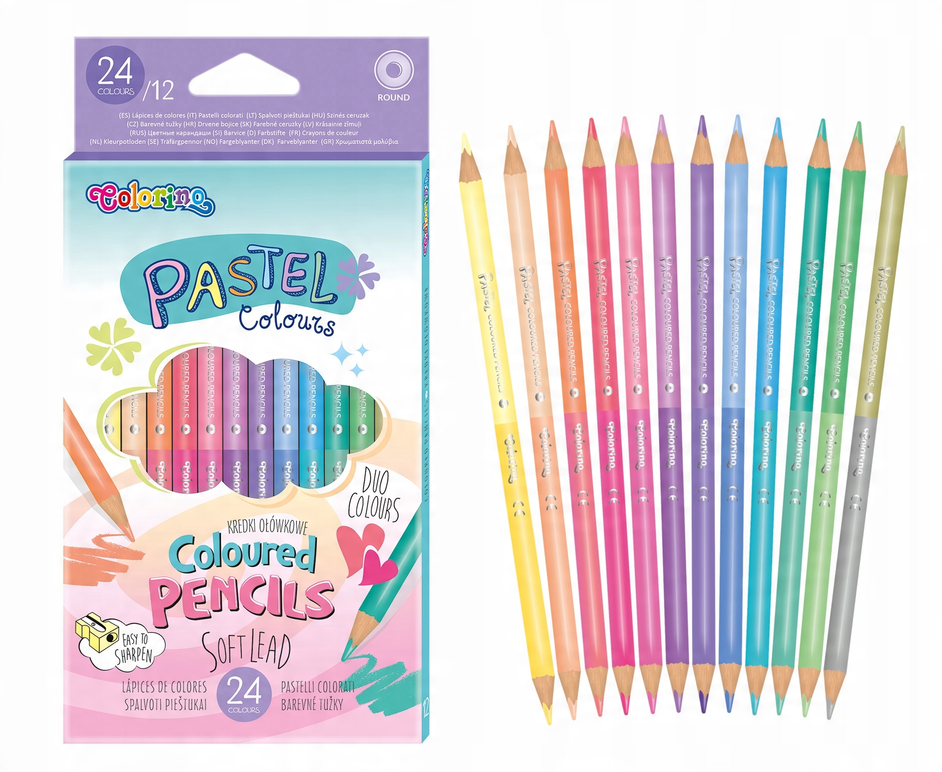 

Colorino kredki pastelowe dwustronne 12/24