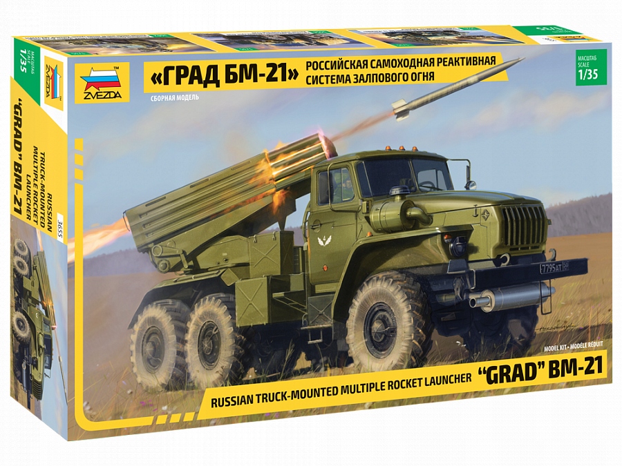 BM-21 Grad Mobilní raketomet 1:35 Zvezda 3655