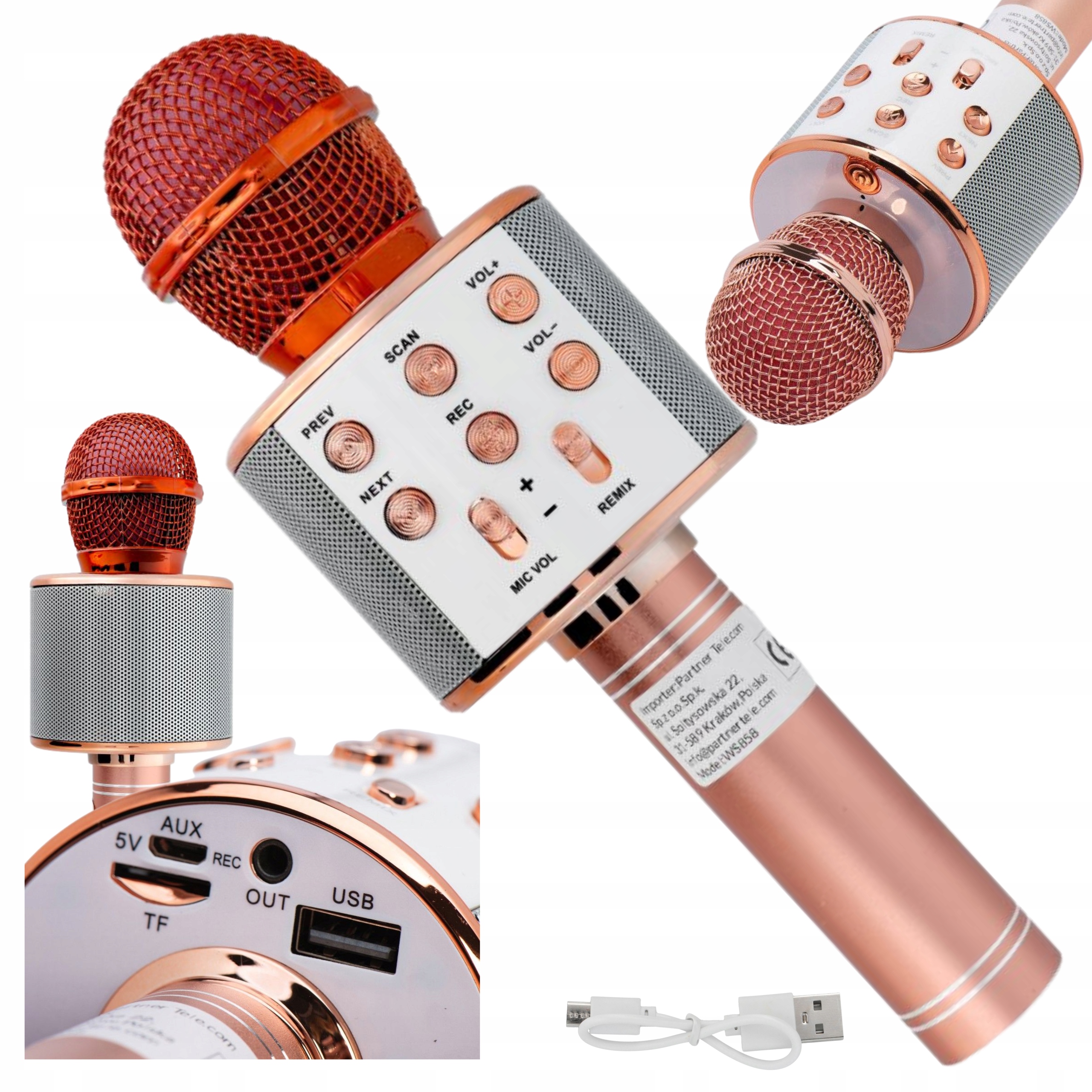 Mikrofon KARAOKE dla dzieci bezprzewodowy z głośnikiem DZIEŃ DZIECKA