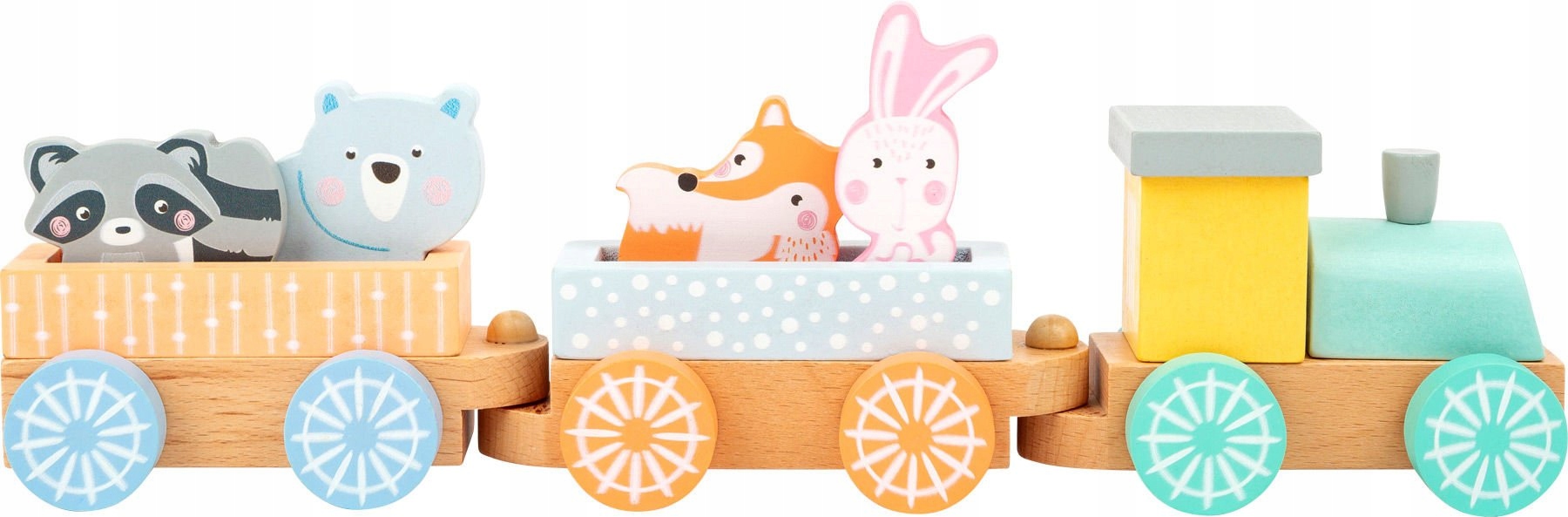 DREWNIANY POCIĄG CIUCHCIA ZE ZWIERZĄTKAMI Wiek dziecka 18 m +