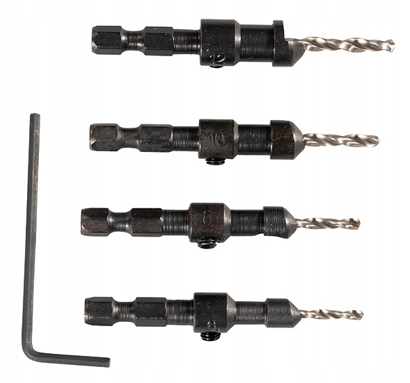 

Zestaw 4 wierteł do drewna z pogłębiaczem D-73455
