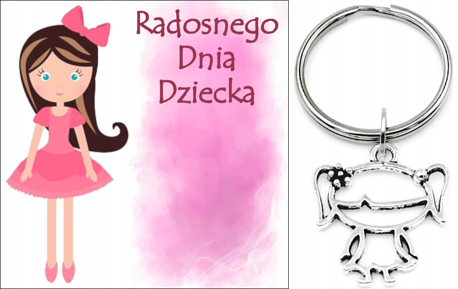 

Brelok Dzień Dziecka Dziewczynka Szkoła Karteczka
