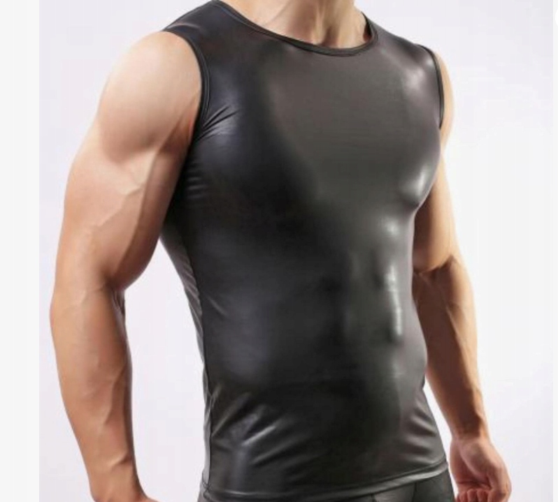 Pánské spodní prádlo Černá Tričko Slipy Kalhotky Latex Vinyl Wetlook Lack