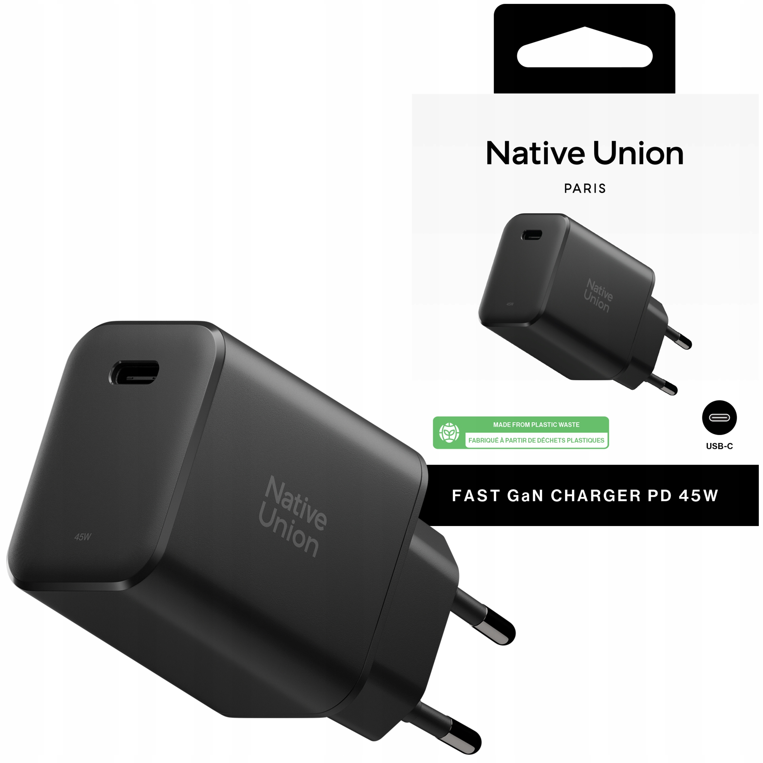 Native Union Fast GaN Charger Ładowarka Sieciowa Usb-c 45W Mocny Zasilacz