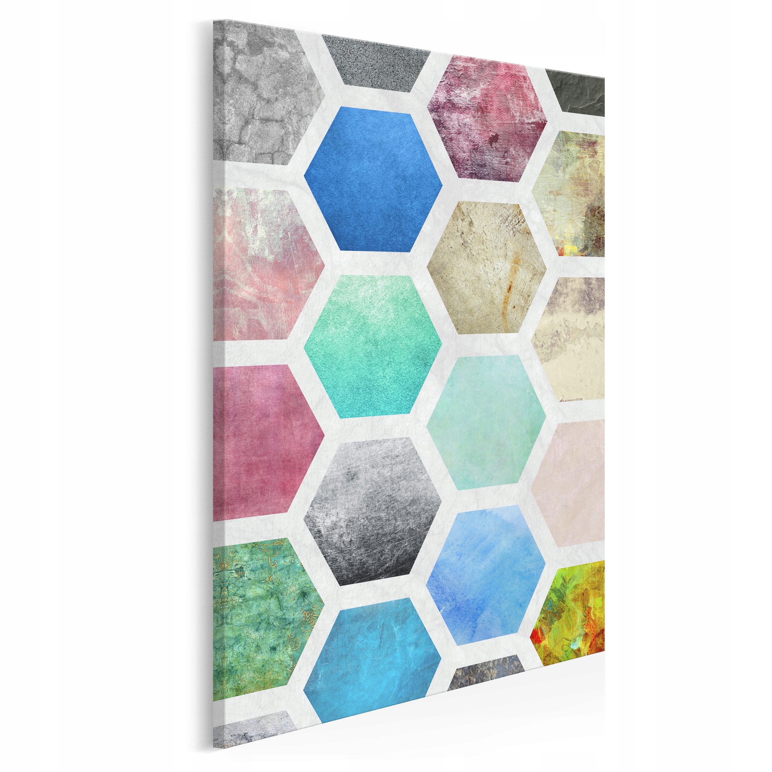 

40603 Obraz na płótnie Heksagony Kolorowe