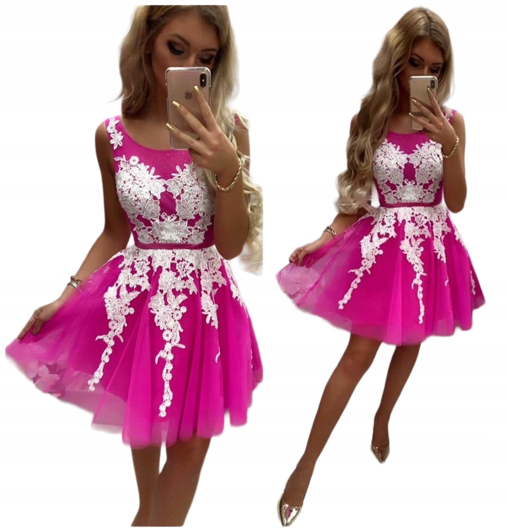 Lidia Fuksja Rozkládací Tylová Šaty princezna na svatební hostina ples Xs