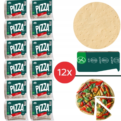 Levně 12x Bezlepkové veganské talíře na pizzu (3 kusy) Bez vajec, pšenice, mléka