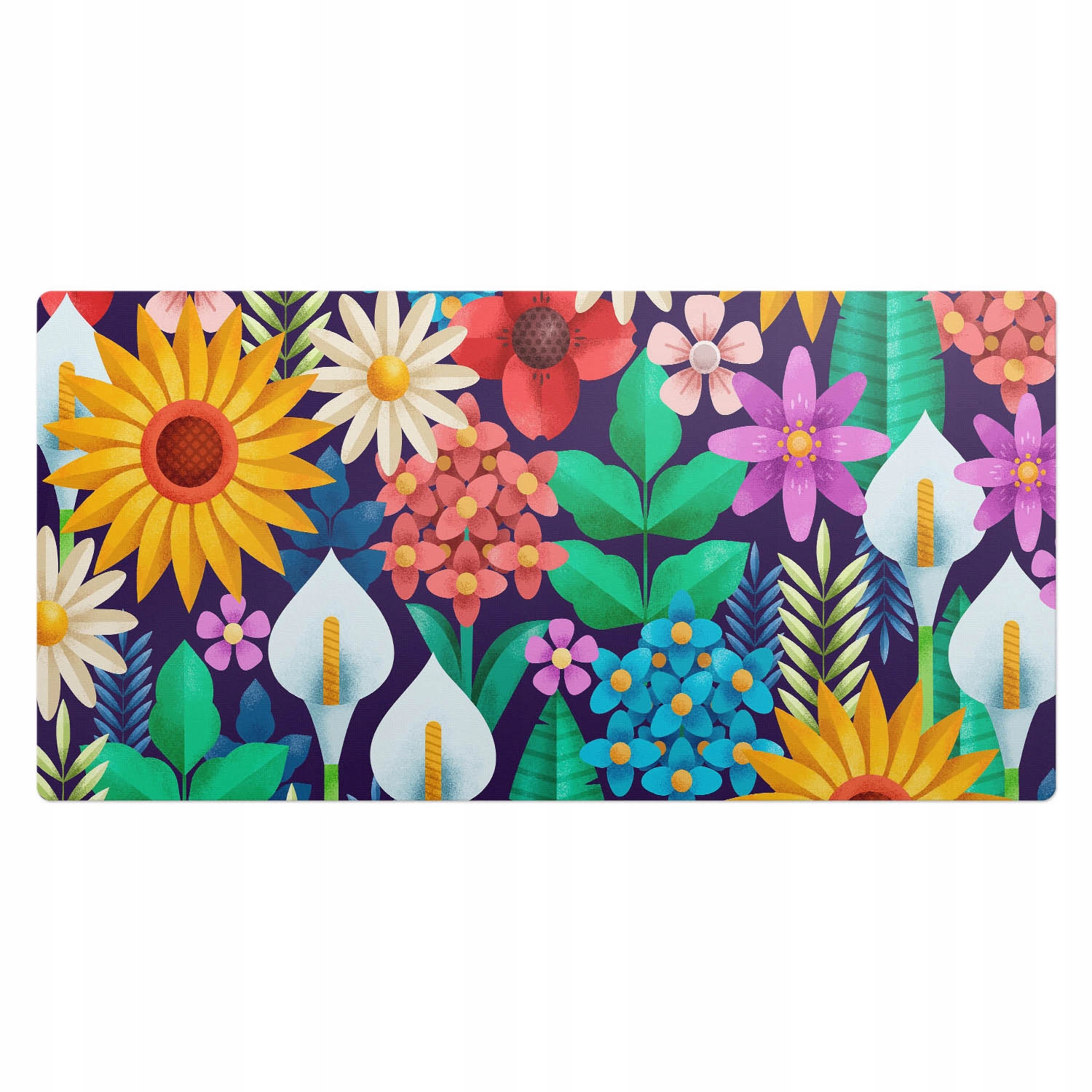 Protiskluzová podložka na psací stůl do kanceláře Retro floral design 100x50 cm