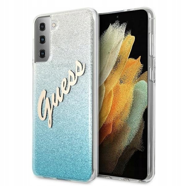 Guess GUHCS21MPCUGLSBL S21+ G996niebieski/blue hardcase Glitter Gradient Sc