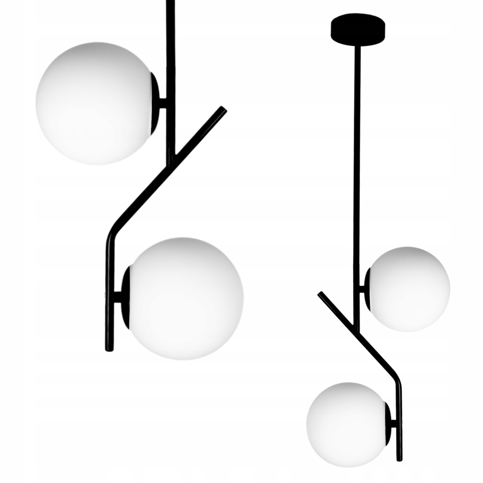 Lampa wisząca żyrandol lampa sufitowa na sufit czarna szklana kula Led E27
