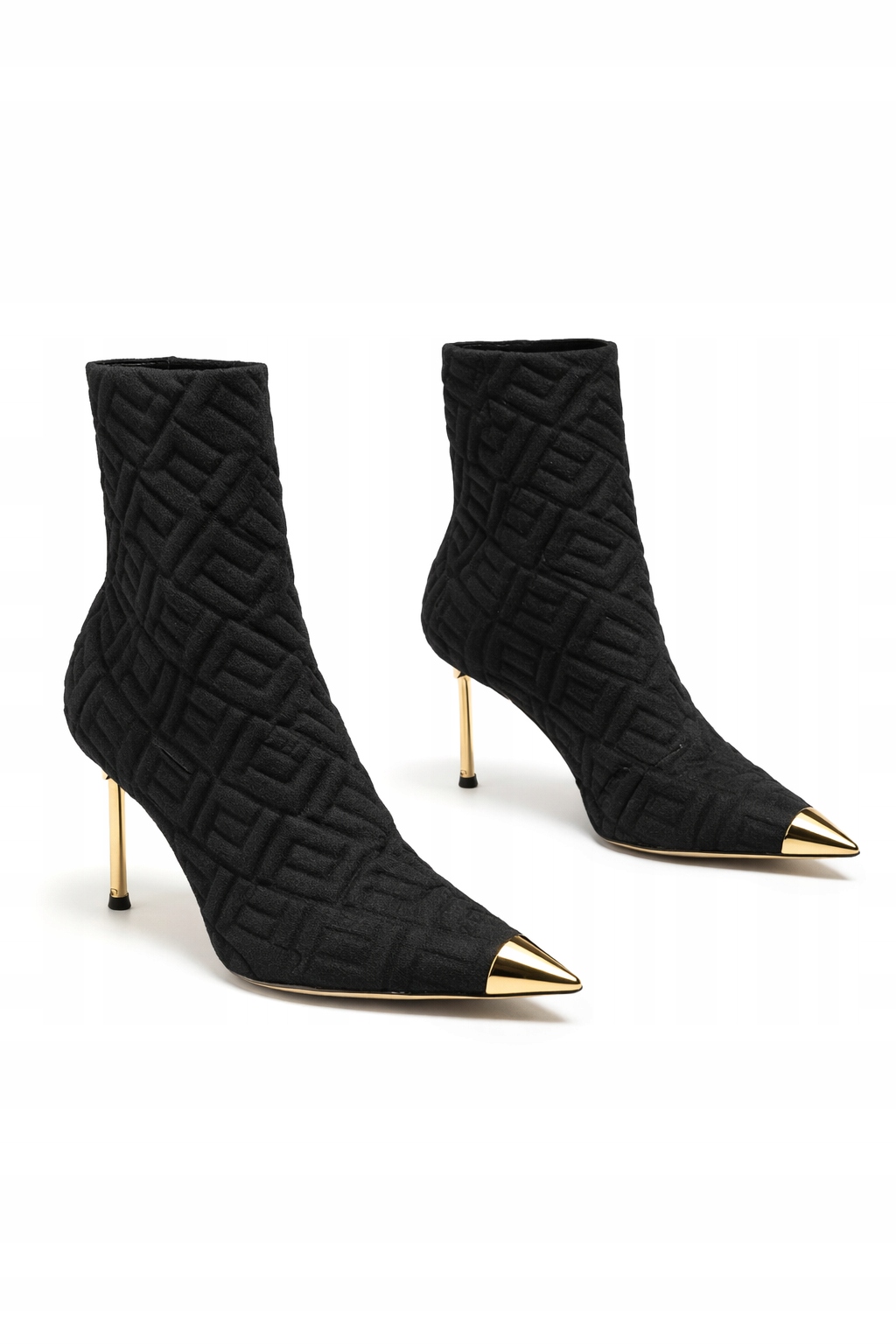 Elisabetta Franchi Černé Kotníkové Boty Z Tkaniny Se Zlatým Lemem 41 I1H