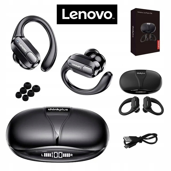 ORYGINALNE SŁUCHAWKI BEZPRZEWODOWE LENOVO XT80 SPORTOWE BLUETOOTH LUX Zasięg 15 m