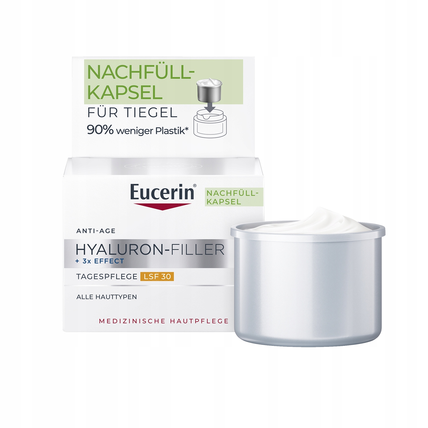Eucerin Hyaluron Filler Krem nawilżający na dzień filtr Spf 30 Refill 50ml