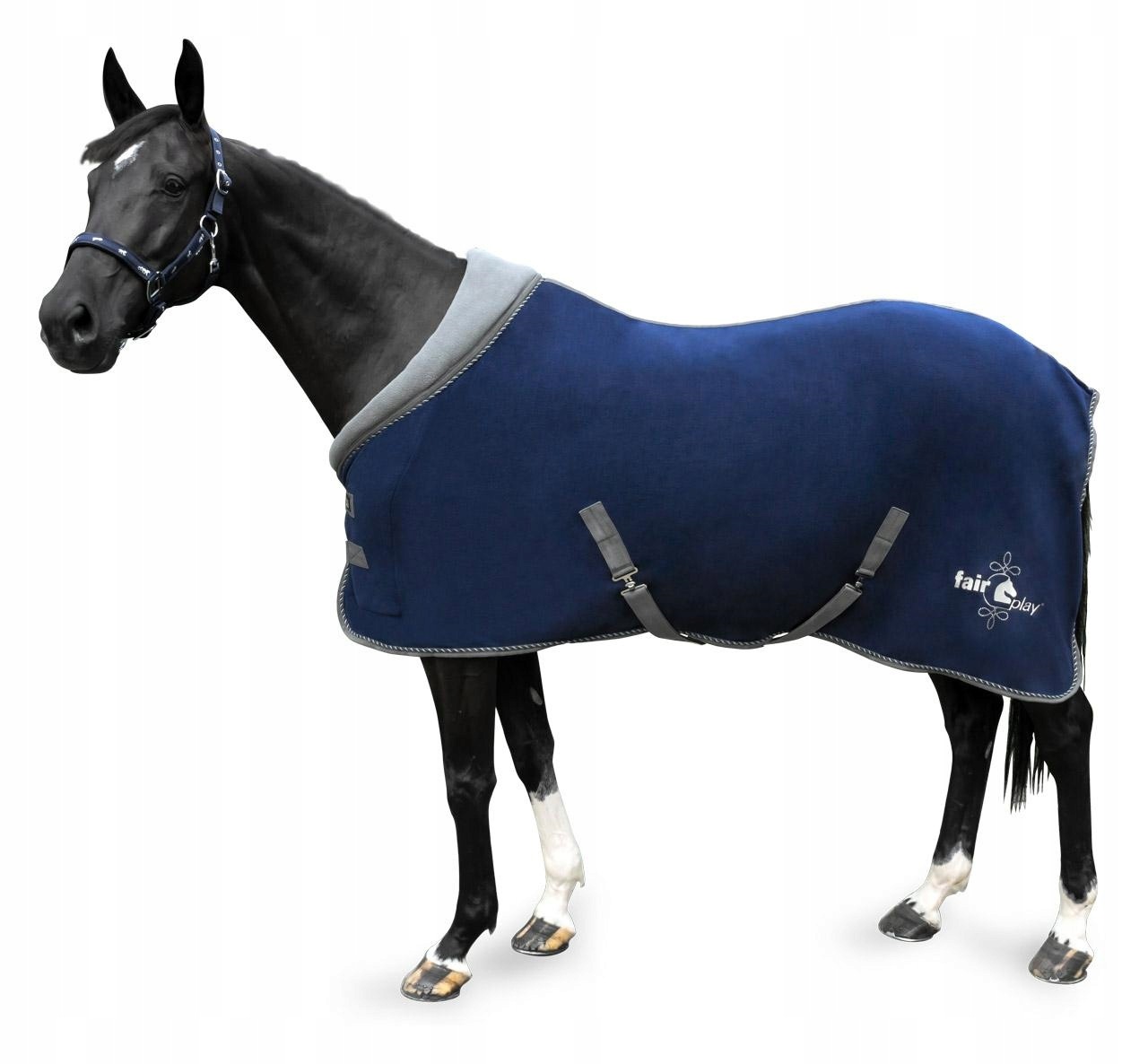 Deka pro koně Fair Play Falsterbo, fleecová, tmavě modrá, vel. 125 cm