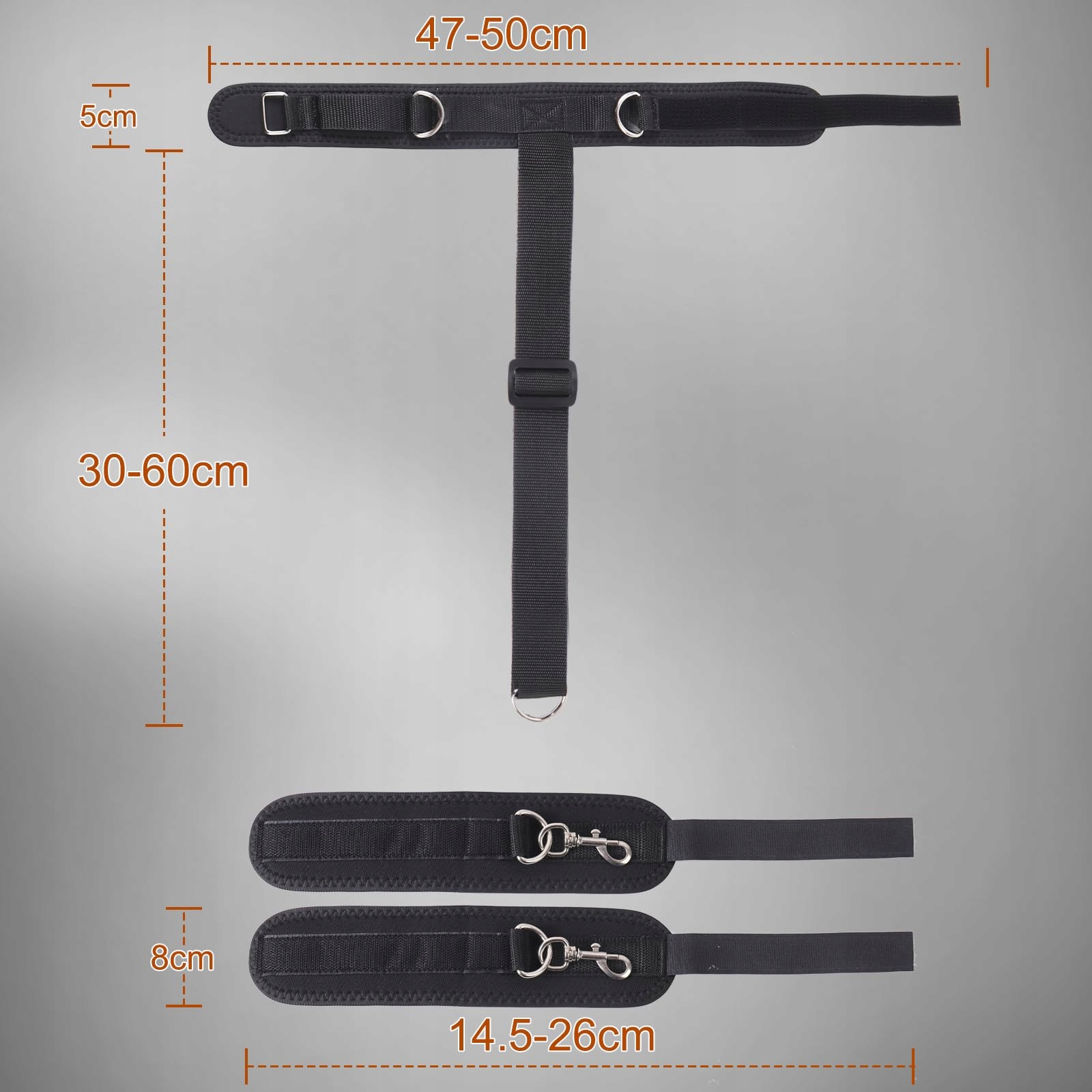 BDSM Zestaw Bondage Dla Par Kajdanki Obroża Regulowane Akcesoria Fetysz — miniatura 5