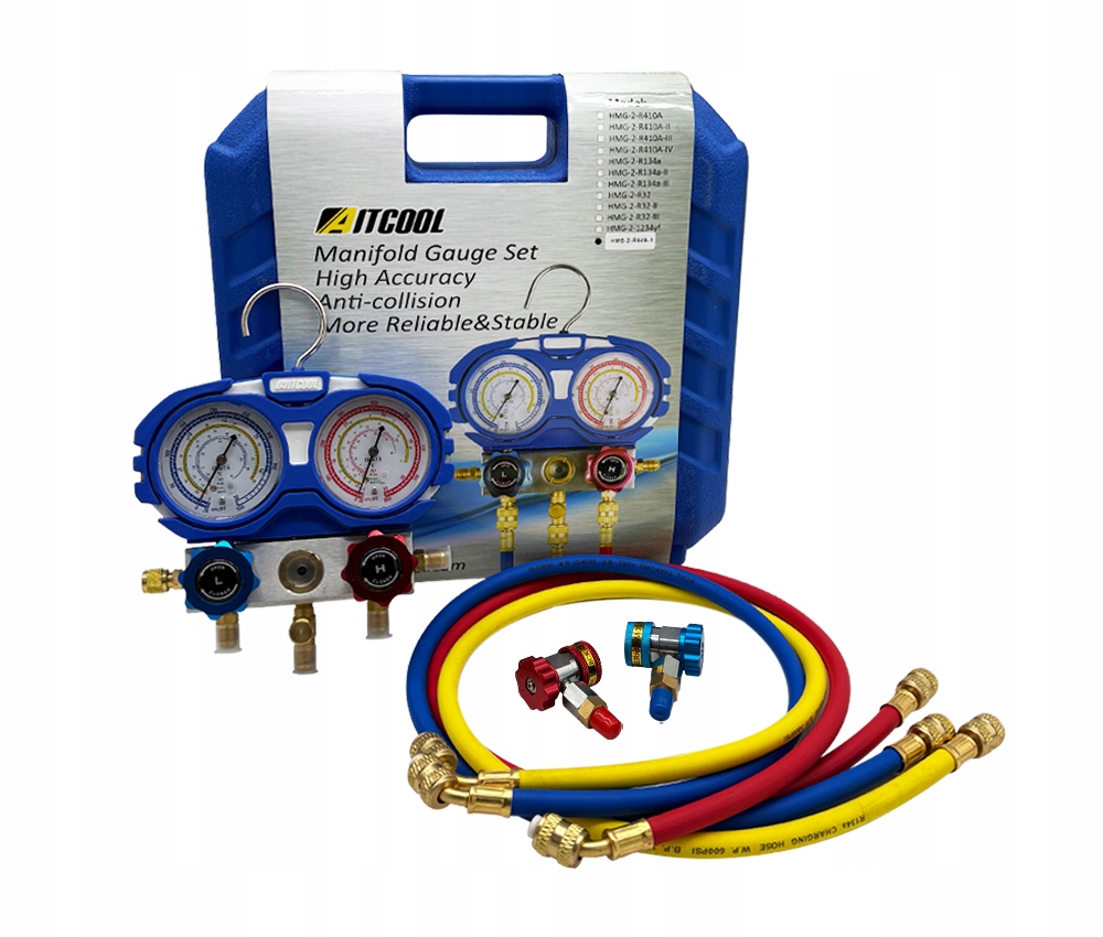 Sada manometrov Aitcool s káblami rýchlospojky Hp Lp R134a