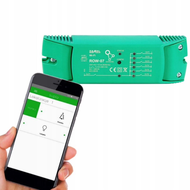 

Sterownik Wi-Fi Natynkowy 7 Kanałowy Supla ROW-07