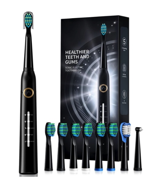 Szczoteczka Soniczna 40000 Obr/min 8 Końcówek 5 Trybów