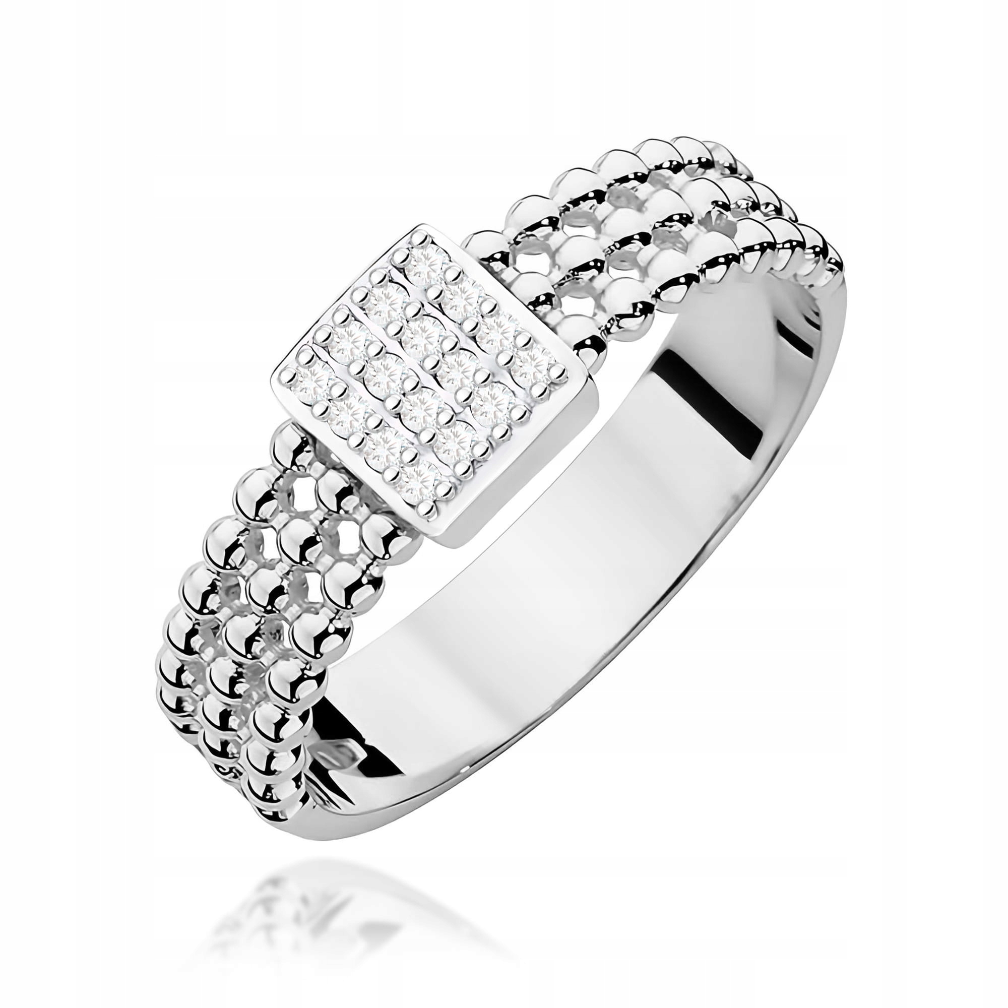Prstýnek z bílého zlata 585 s brilianty 0,08 ct, zásnubní, elegantní