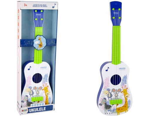 

Gitara Ukulele Dla Dzieci Niebieska Zwierzęta
