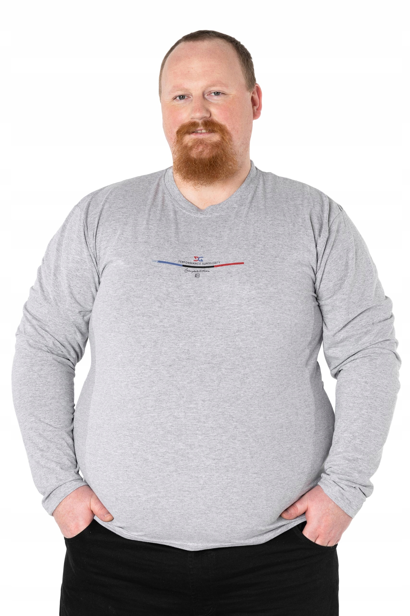 

Duża Koszulka Męska z Długim Rękawem 562-09 r 4XL