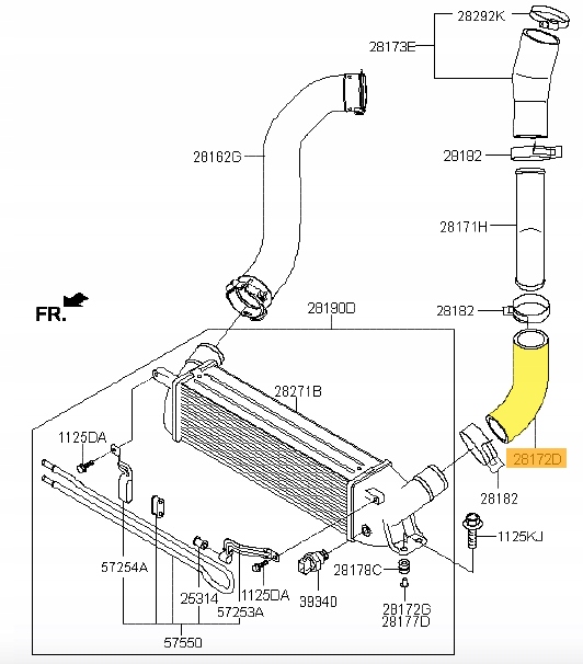 ТРУБОПРОВОД ШЛАНГ ДЛЯ HYUNDAI H-1 II 2.5 281724A700