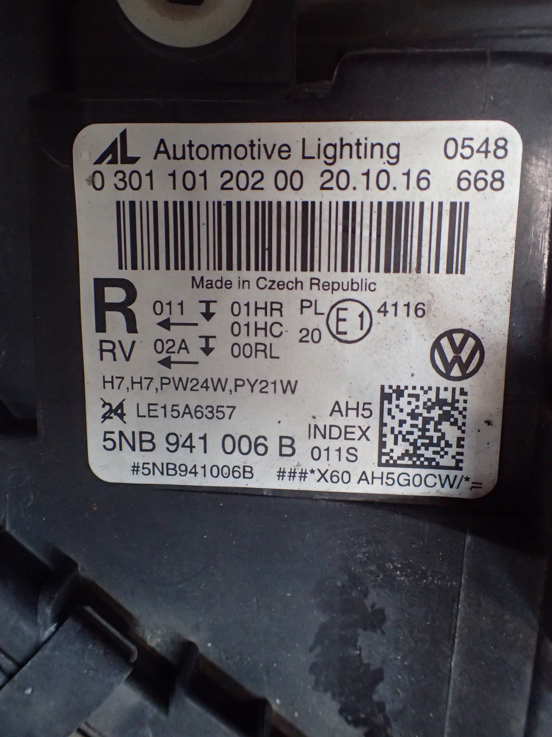 LIGHT FRONT RIGHT VW TIGUAN 15- 5NB941006B