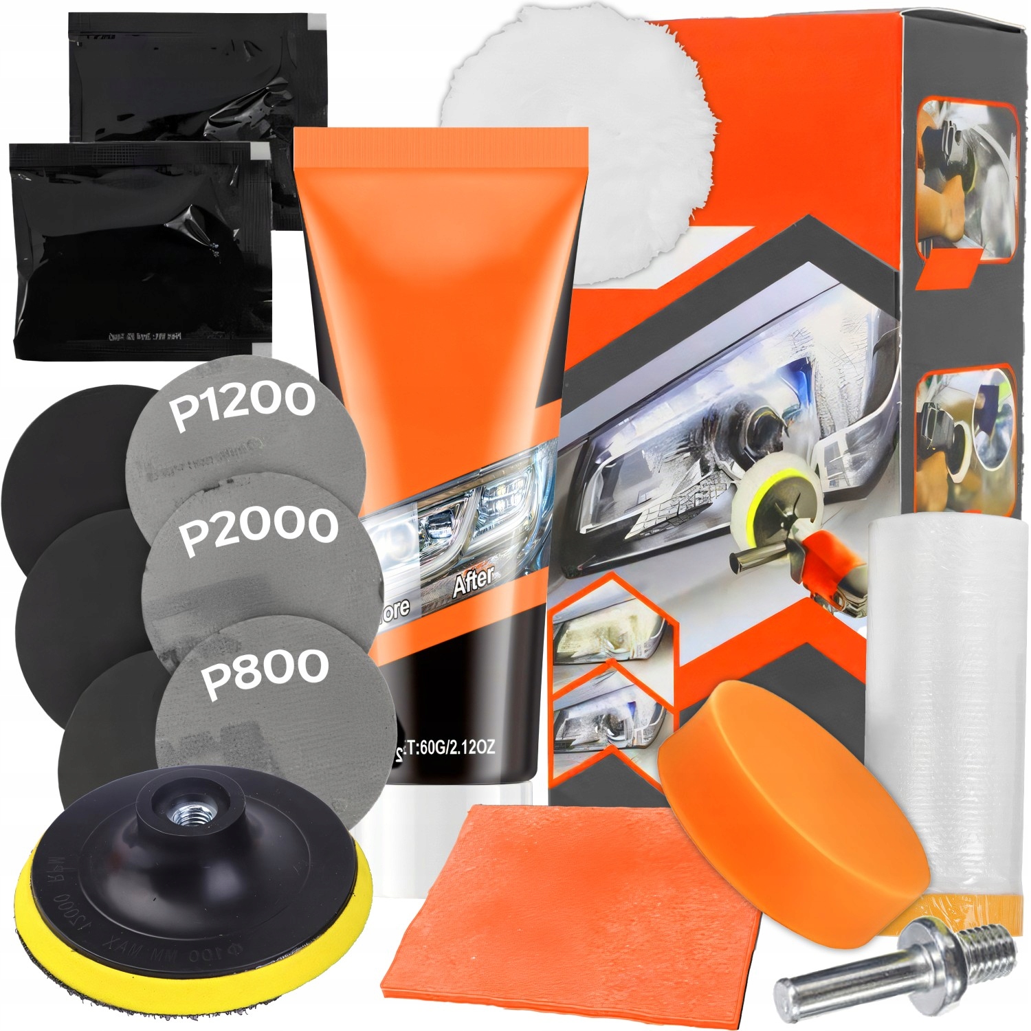 Zestaw Do Regeneracji Renowacji Polerowania Lamp Reflektorów Samochodowych