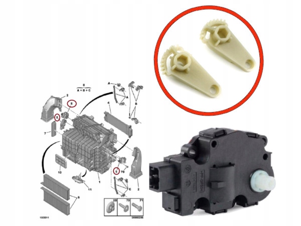 Zębatka Citroen C4 do regulacji wentylacji BERLINGO C4 PICASSO PARTNER 307 Producent części Ertons