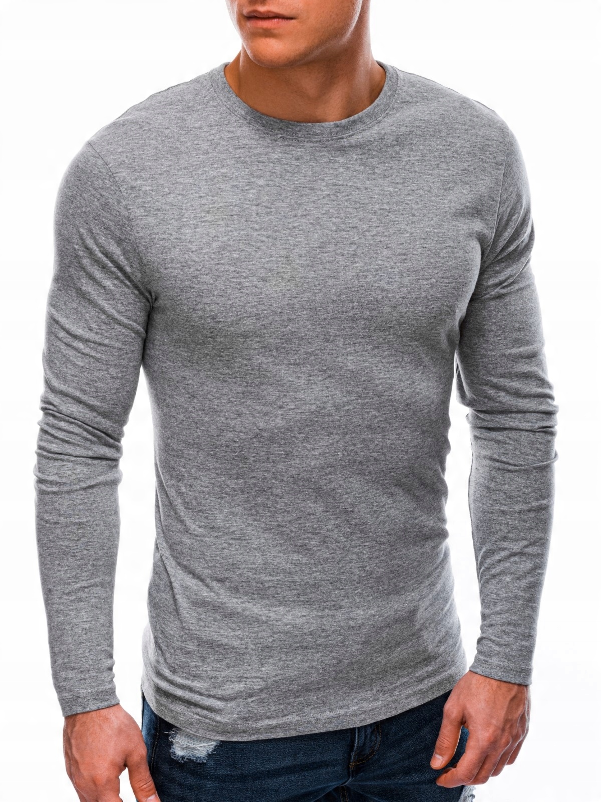 Longsleeve męski basic bawełna 59L szary L