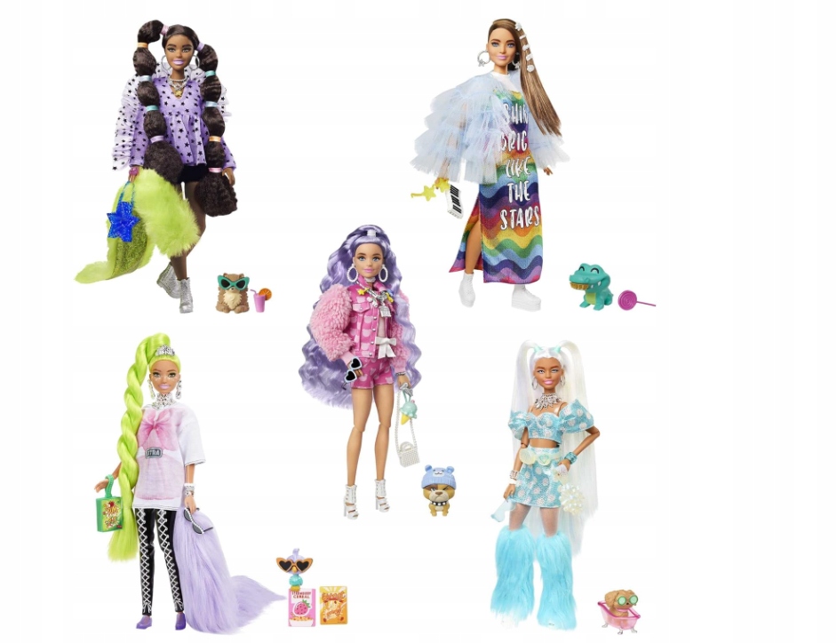 Barbie Extra zestaw BARBIE 5-pak Lalek HHC58 Marka Mattel