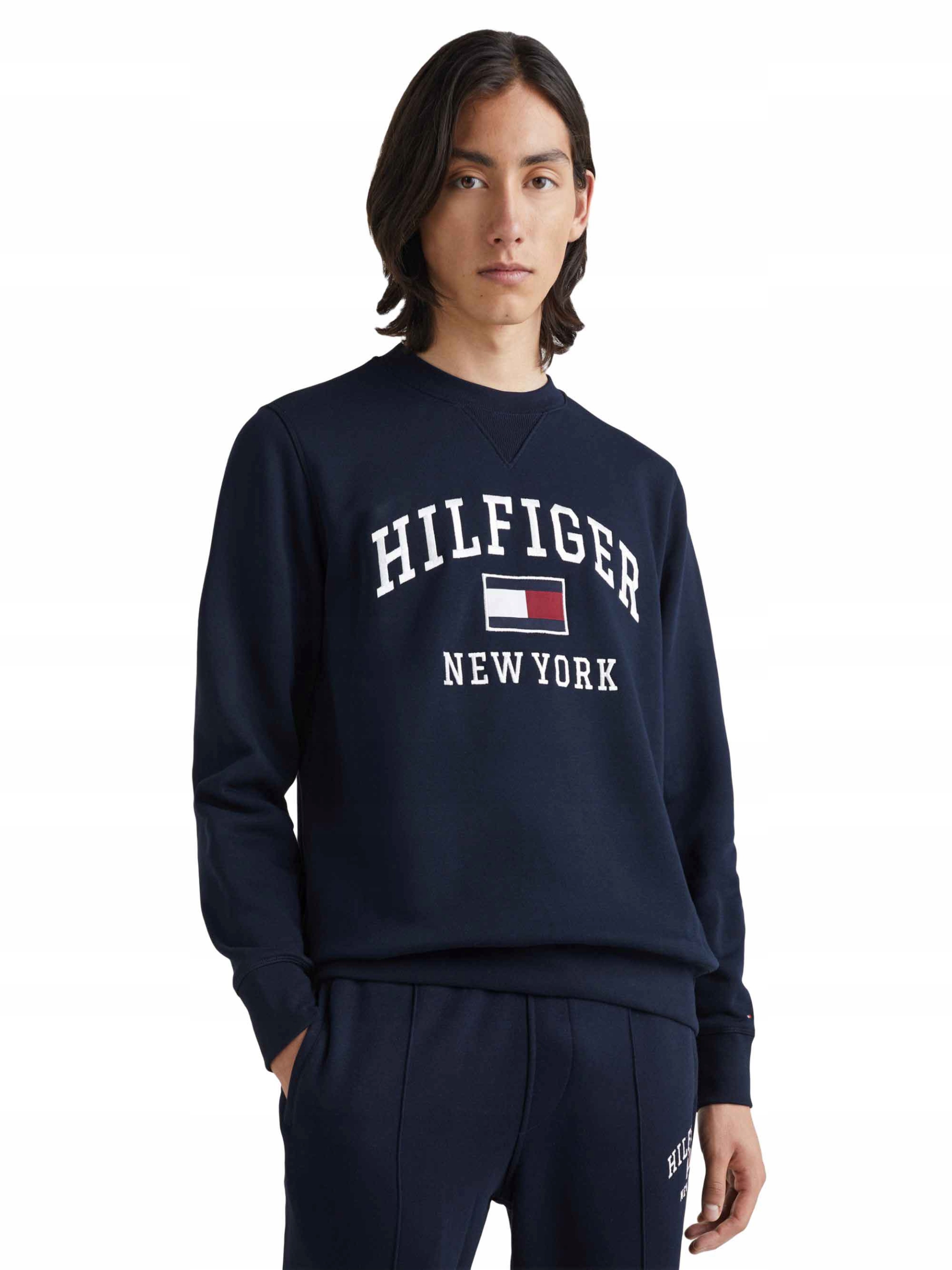Tommy Hilfiger Ocieplana Bluza Męska Granatowa r.L