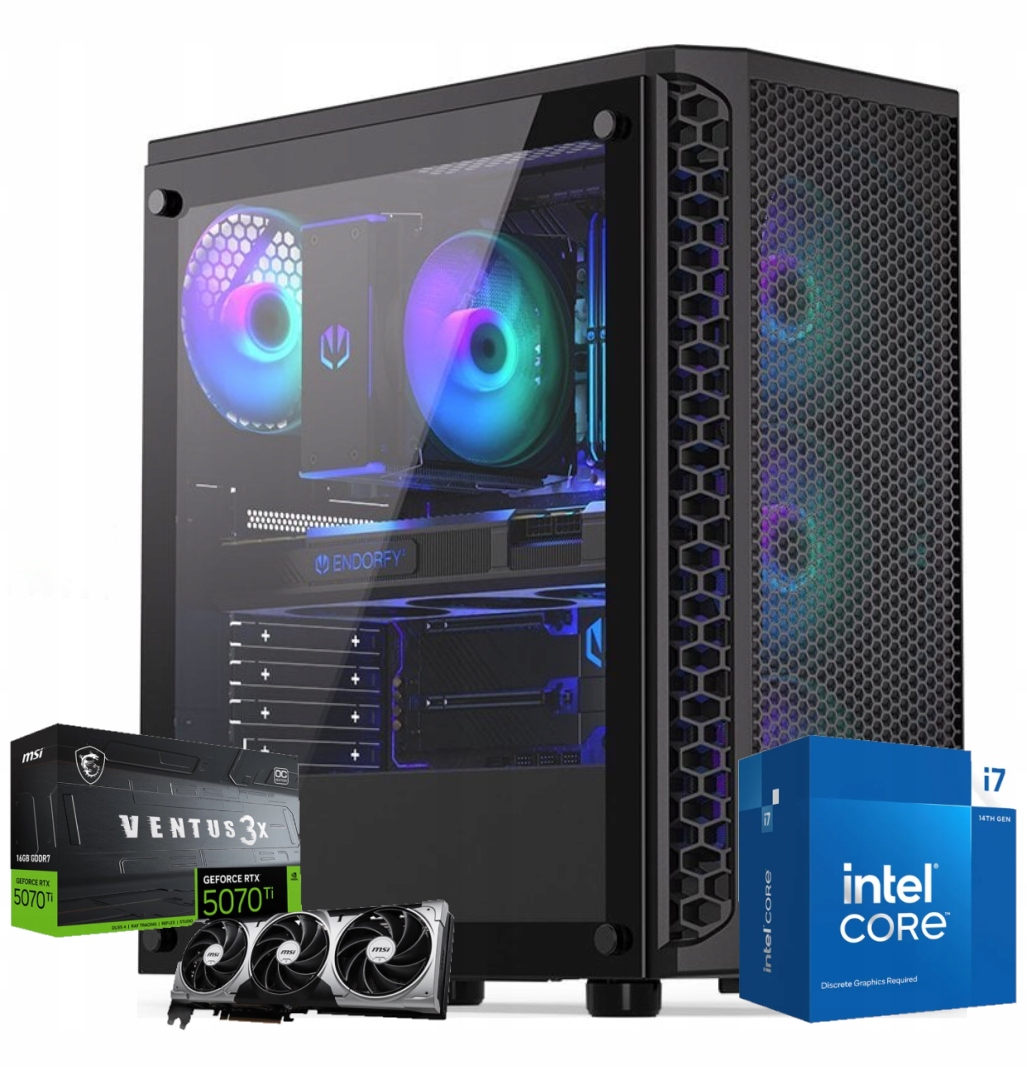 PC dla Graczy Intel I7 14700 RTX 5070 Ti 16 GB 512 GB WiFi • Cena