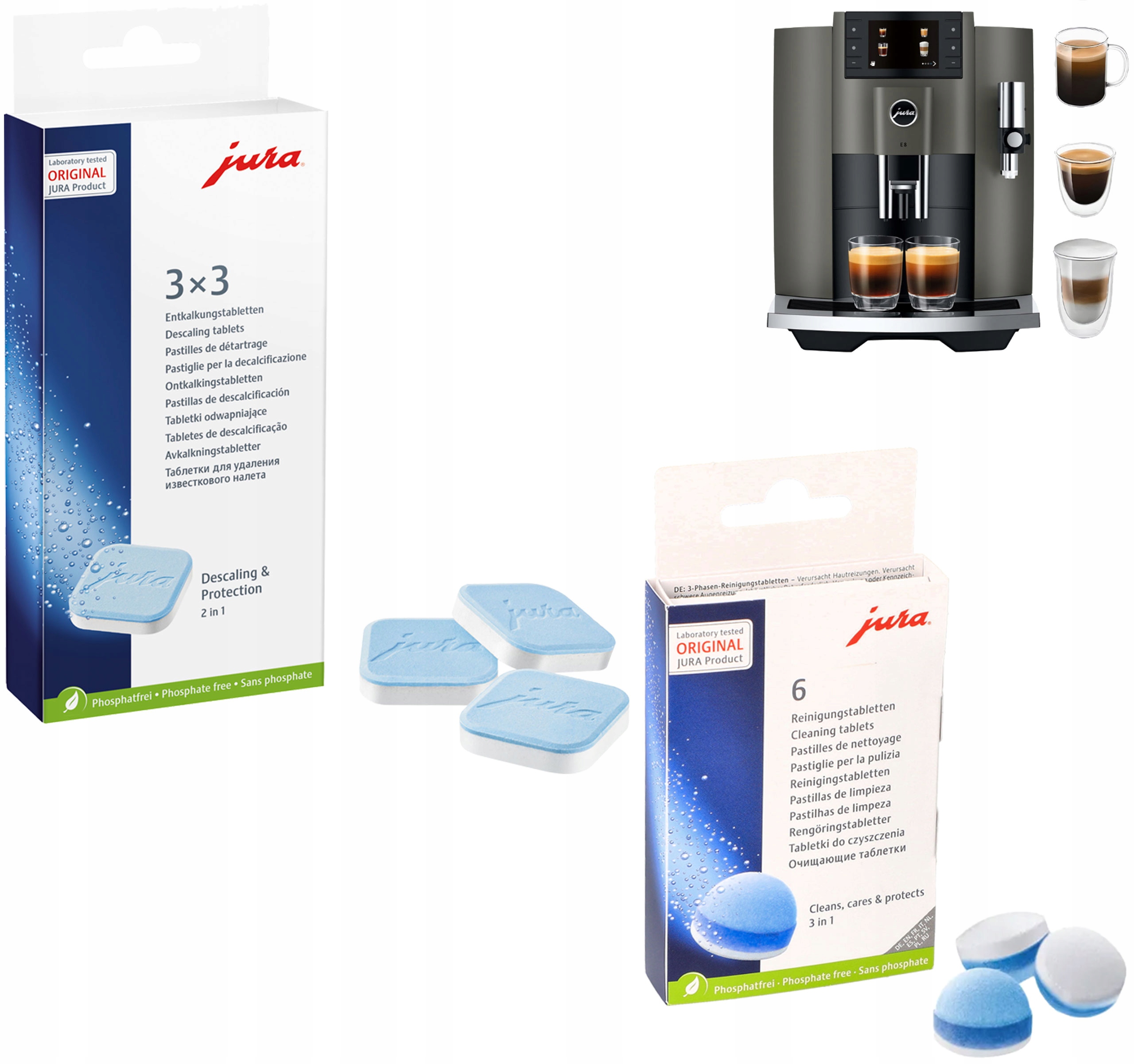 Zestaw czyszczący Tabletki do czyszczenia odkamieniania ekspresu Jura