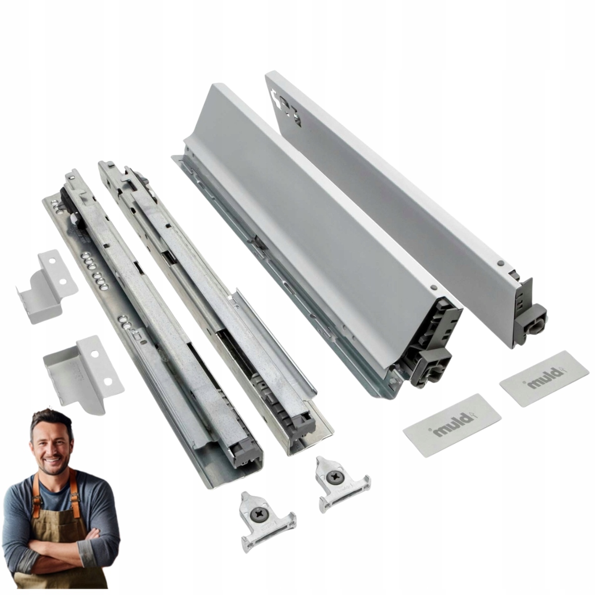 Szuflada Blum Tandembox Antaro 400mm Niska 86mm Udźwig 35 kg Szara