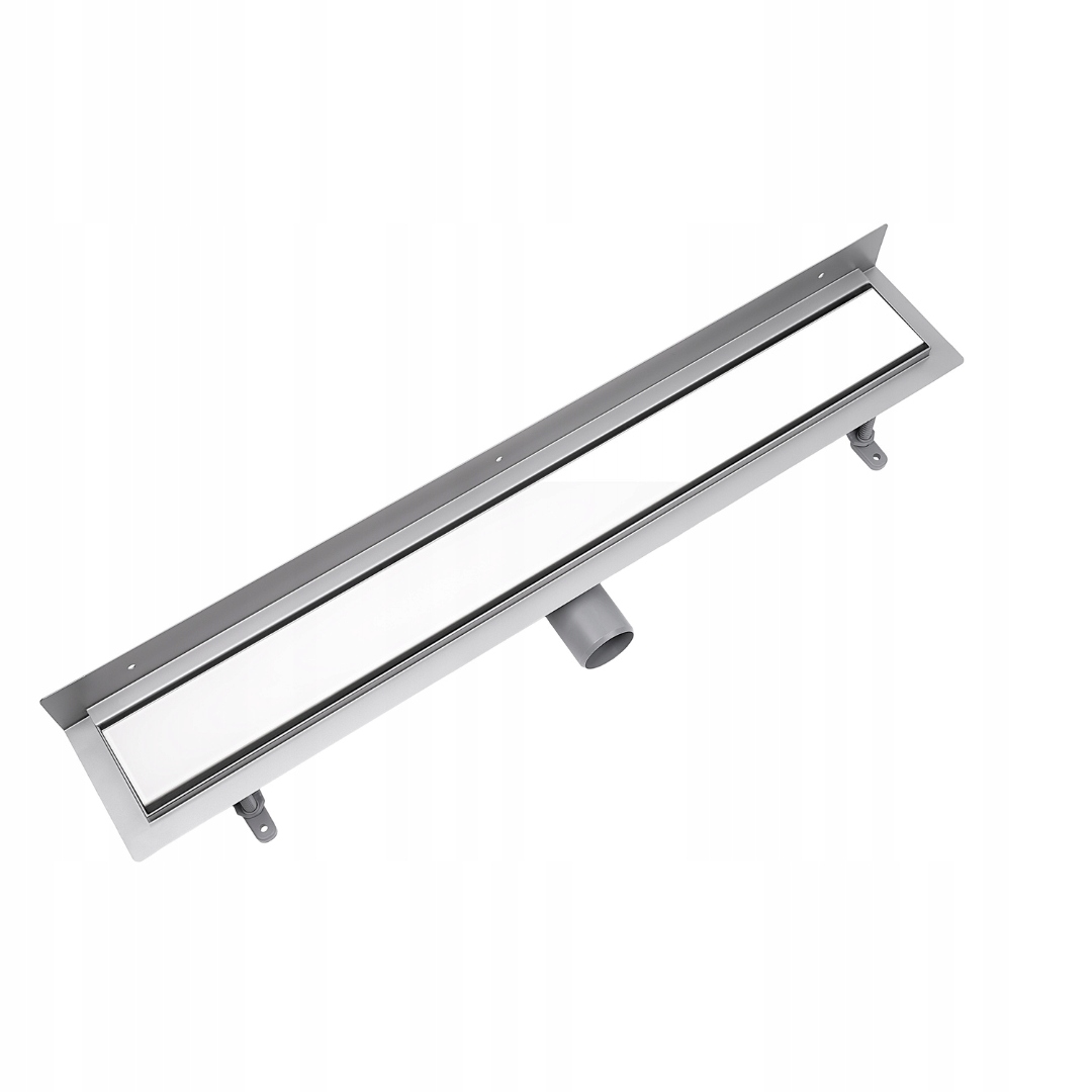 Lineární odtok Nástěnný Vogi rošt Sklo Bílý 50 cm Nízký Sifon fi 50