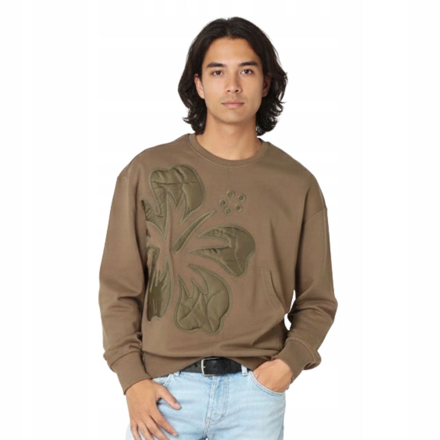 Pánská mikina Desigual hnědá, klasická bavlněná, velikost vel.