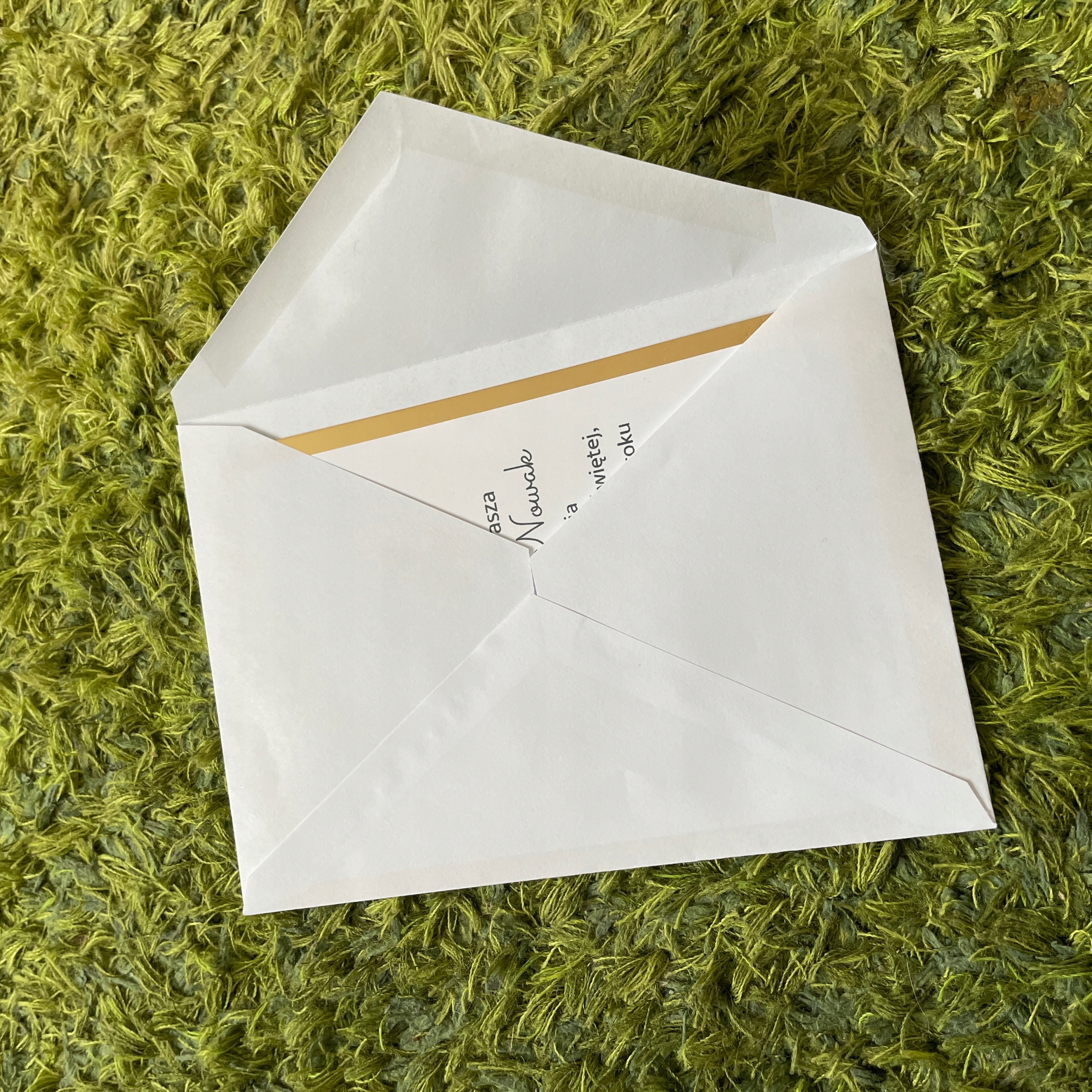 ZAPROSZENIE NA CHRZEST ŚWIĘTY ZŁOTE KOPERTA GRATIS Kolor dominujący złoty